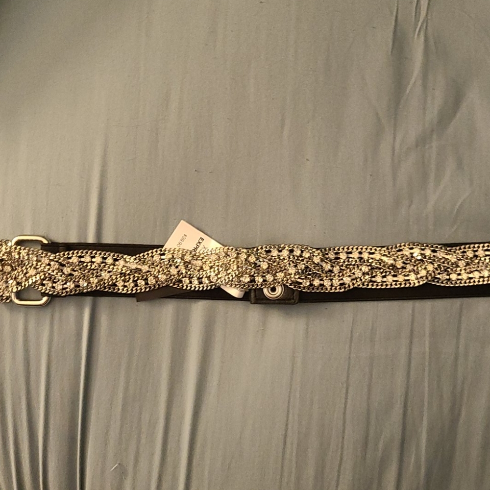 Express crystal belt xs/small h&m wide belt black